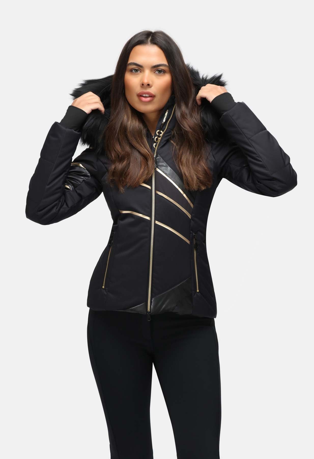 Sportalm Black and Gold Ski Jacket 9820510147