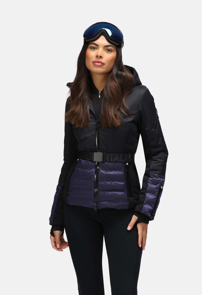 Sportalm Black and Purple Ski Jacket with Belt