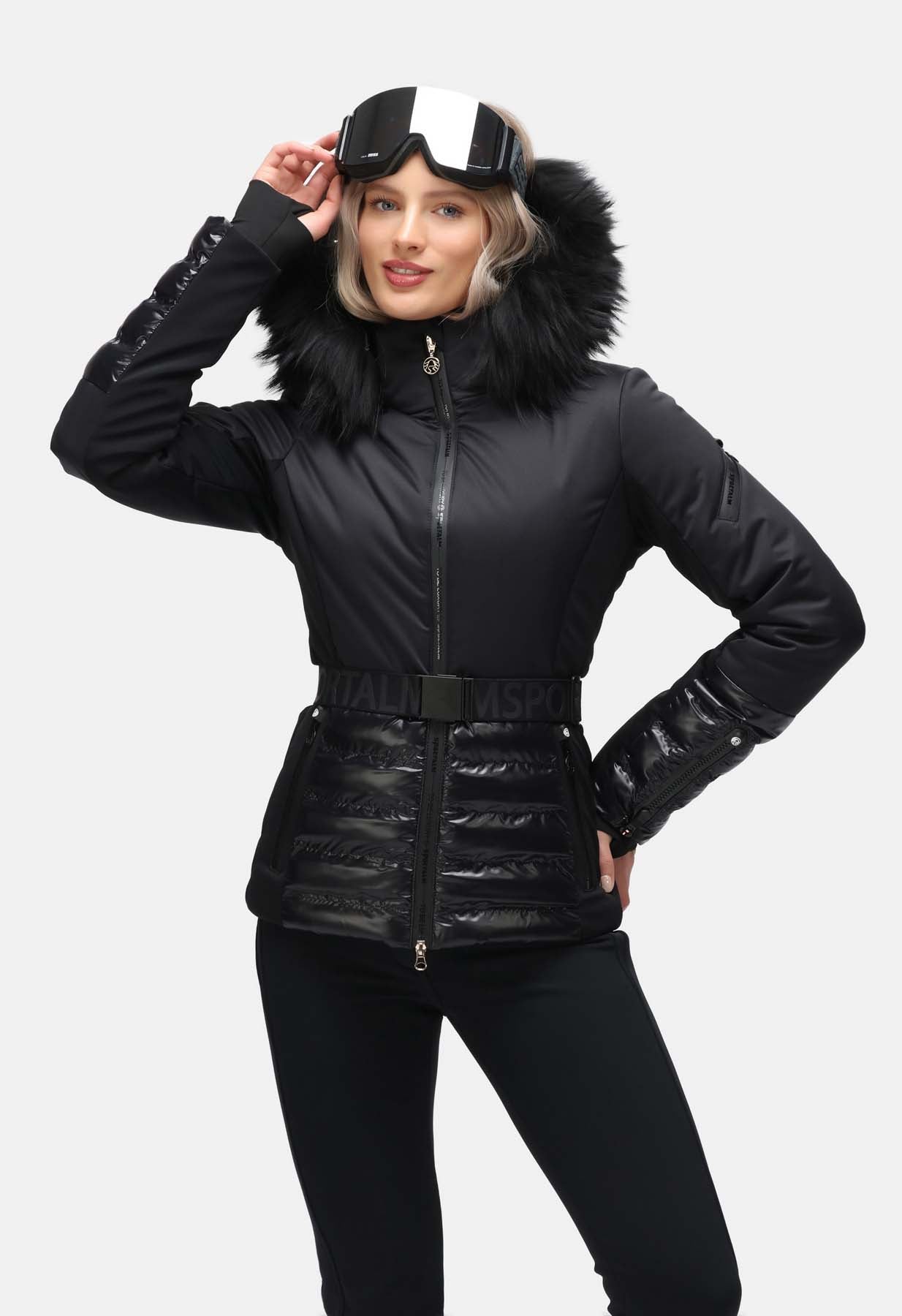 Sportalm Black Ski Jacket with Belt 9820576191