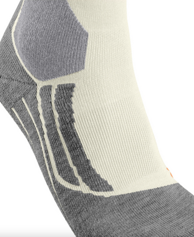 Falke SK2 Ladies Ski Wool Socks in Off White with Orange Neon