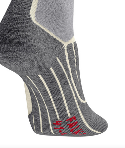 Falke SK2 Ladies Ski Wool Socks in Off White with Orange Neon