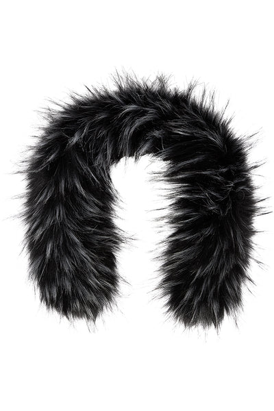 Sportalm Faux Fur Trim in Black and Grey