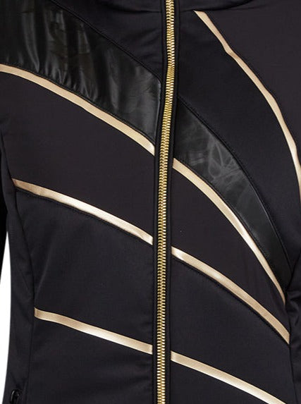 Sportalm Black and Gold Ski Jacket in Black Winternational