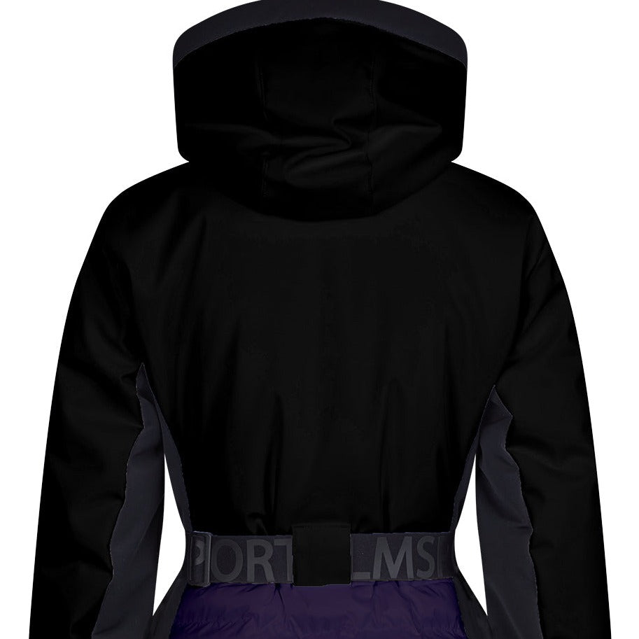 Sportalm Black and Purple Ski Jacket with Belt