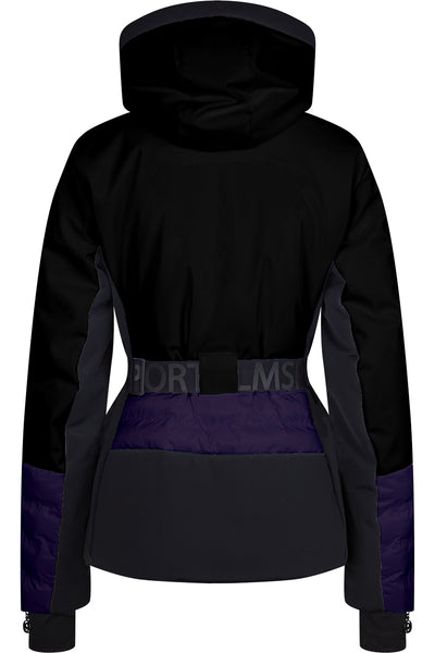 Sportalm Black and Purple Ski Jacket with Belt