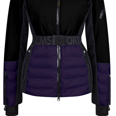 Sportalm Black and Purple Ski Jacket with Belt