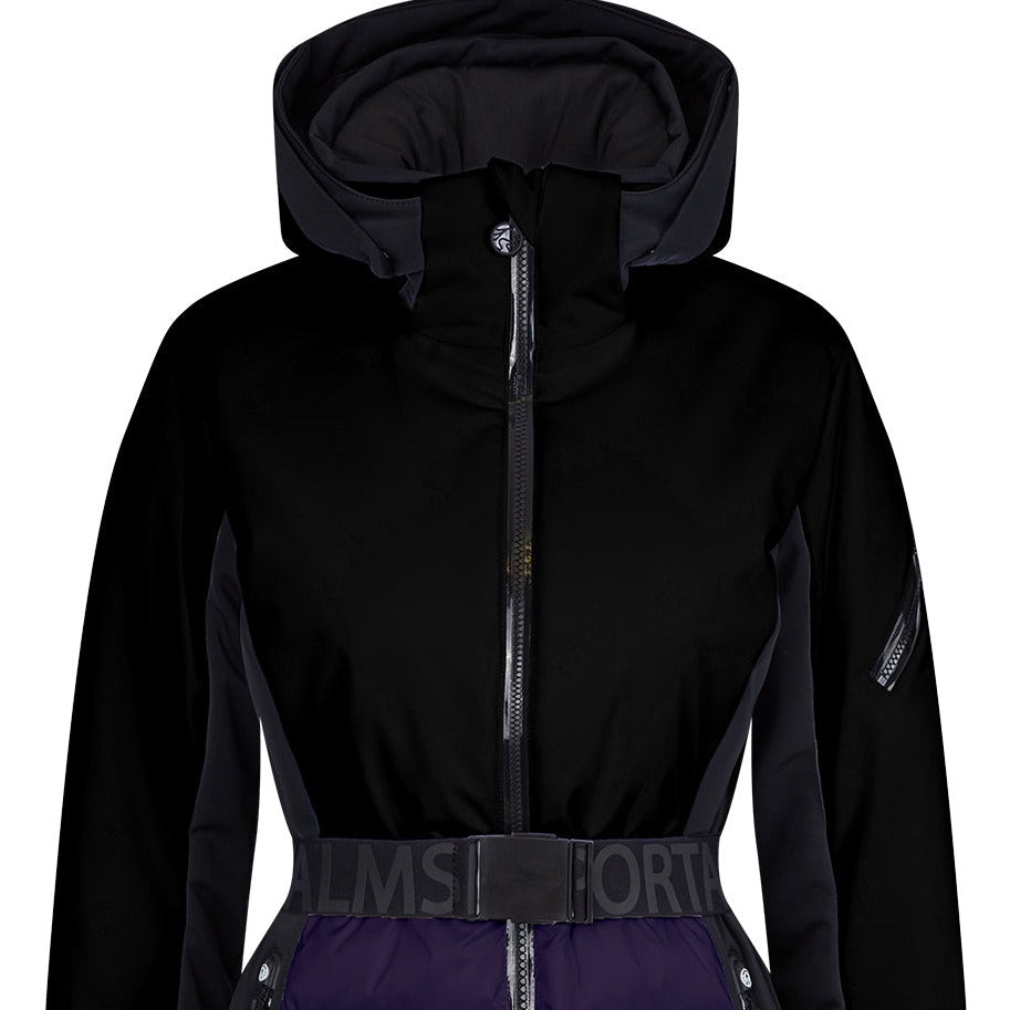 Sportalm Black and Purple Ski Jacket with Belt