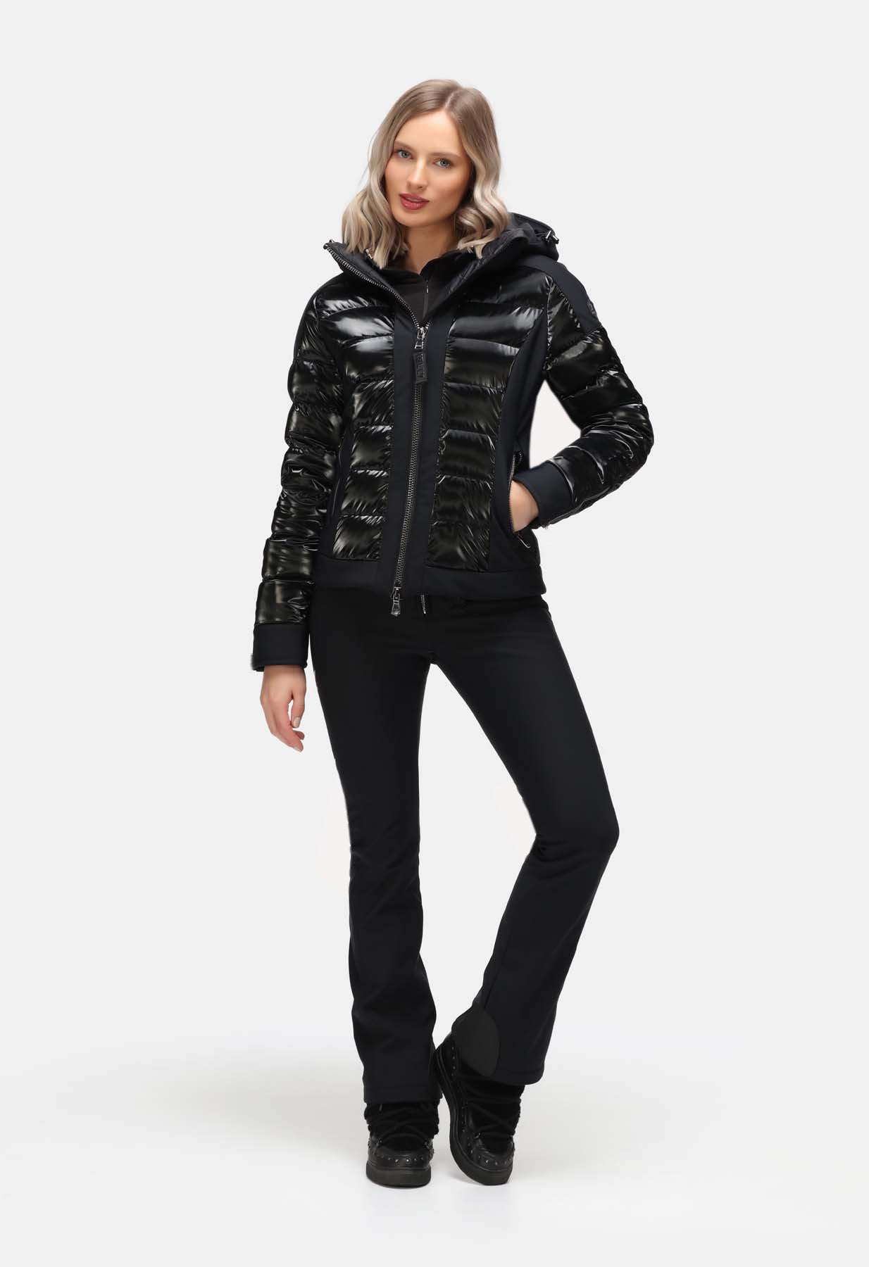 High Society Lani Softshell Ski Pant in Black and Silver