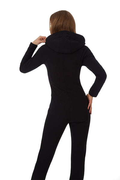 Emmegi Winnie One Piece Ski Suit in Black with Removable Hood