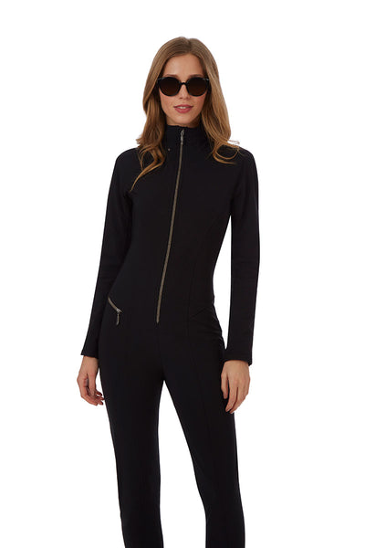 Emmegi Winnie One Piece Ski Suit in Black with Removable Hood